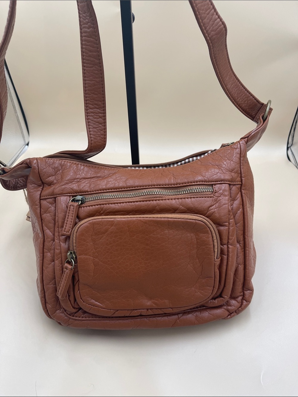 Ampere Creations Vegan Leather Bag with adjustable strap NWT Multiple pockets